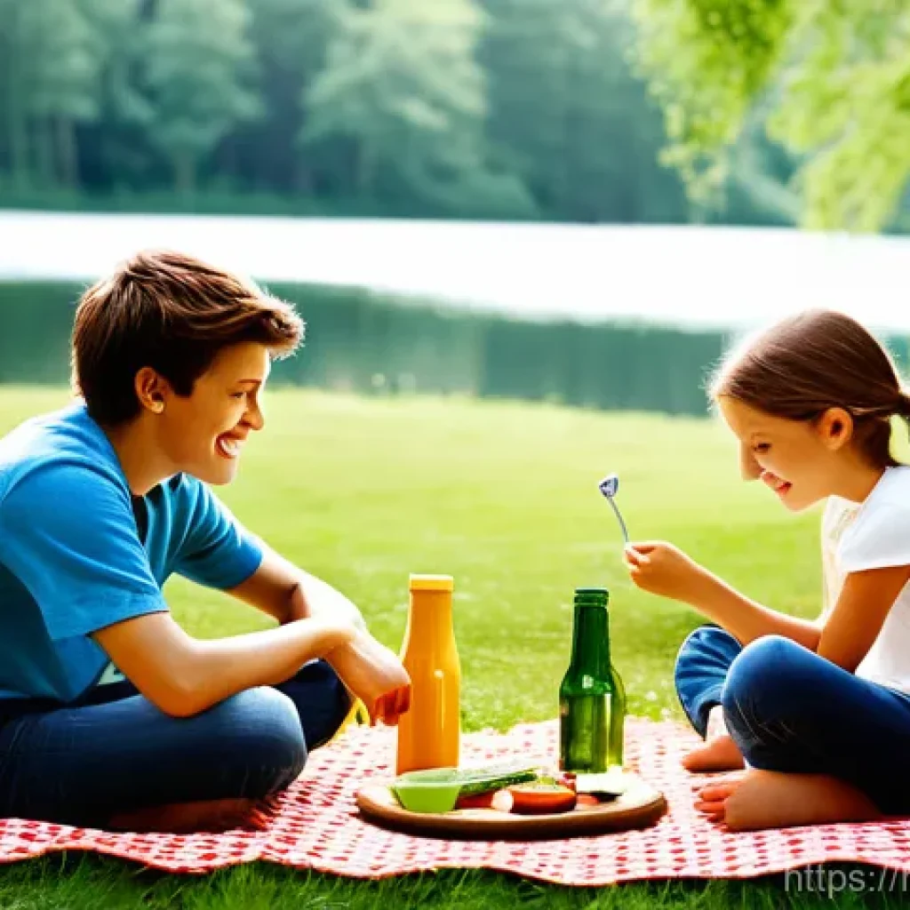 이색피크닉 용품 쇼핑 리스트 - **Prompt 1: Lakeside Relaxation and Gourmet Delights**
    "A picturesque picnic scene by a tranquil...