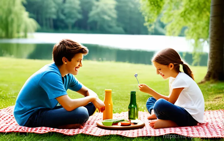 이색피크닉 용품 쇼핑 리스트 - **Prompt 1: Lakeside Relaxation and Gourmet Delights**
    "A picturesque picnic scene by a tranquil...