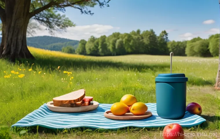 이색피크닉 용품 쇼핑 리스트 - **Prompt 2: Enchanting Evening Open-Air Cinema**
    "An intimate evening picnic setup in a secluded...