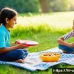 Home 15 이색피크닉 맞춤형 소풍 용품 - **Prompt:** A serene family picnic scene set in a lush, green meadow beside a gently flowing river. ...