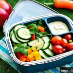 Home 23 이색피크닉 도시락 장만하기 - A vibrant picnic lunchbox featuring a colorful and nutritious salad made with fresh vegetables like ...